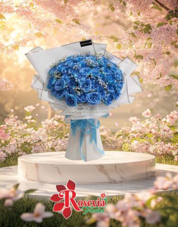 Buket Mawar Biru Royal Elegance Palangkaraya