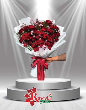 Buket Mawar Merah Eksklusif - Bunga bouquet Palangkaraya