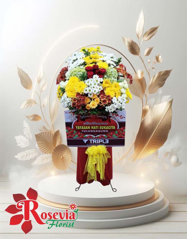 Standing Flower Ucapan Selamat – Kombinasi Warna Ceria
