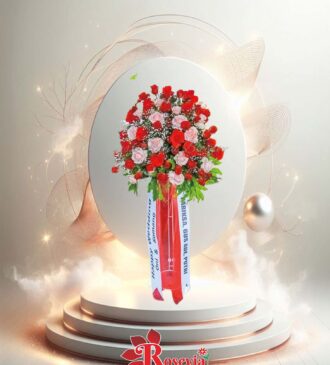 Standing Flower Grand Opening Merah Pink – Rosevia Banjarmasin